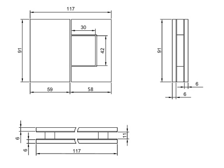 Петля стекло-стекло с  крышками, хром, латунь H5003-СR/brass